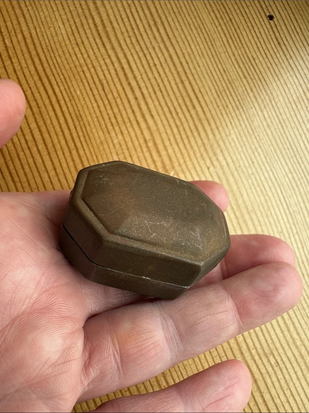 Antique VTG Brass made in India Key West Sponge Market Key West FL pill box